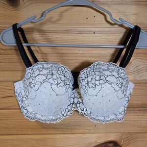 Victoria's Secret Dream Angels Multi-Way Bra Cream Lace Rhinestones 36C Bridal
